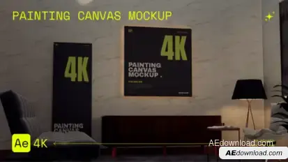 Painting Canvas Mockup broadcast-packages template preview
