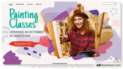 Painting Class Art Slideshow Openers template preview