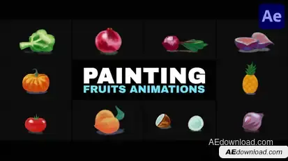 Painting Fruits Animation | After Effects Elements template preview