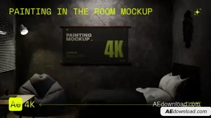 Painting in The Room Mockup Video Displays template preview