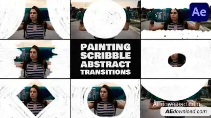 Painting Scribble Abstract Transitions for After Effects Elements template preview