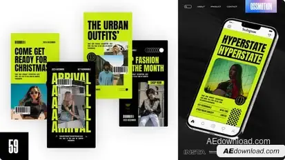 Palo Streetwear Stories Video Displays template preview