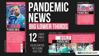 Pandemic News - Big Lower Thirds broadcast-packages template preview