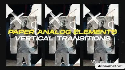 Paper Analog Elements Vertical Transitions || After Effects Elements template preview