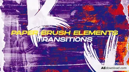 Paper Brush Elements Transitions Elements template preview