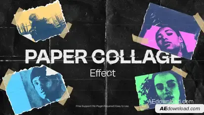 Paper Collage Elements template preview