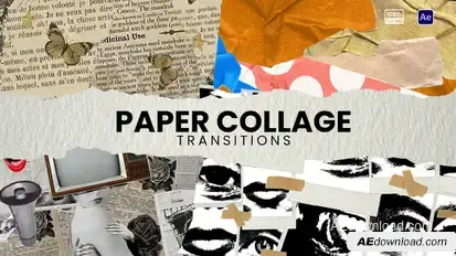 Paper Collage Transitions Elements template preview