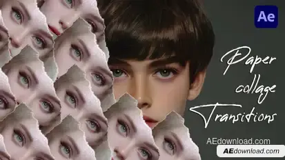 Paper Collage Transitions broadcast-packages template preview