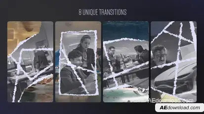 Paper Cut Transitions Vertical Elements template preview