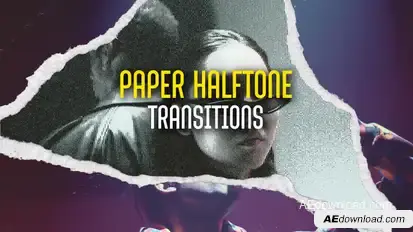 Paper Halftone Transitions Elements template preview