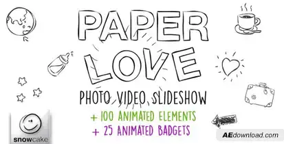 Paper Love Photo Video Slideshow Video Displays template preview