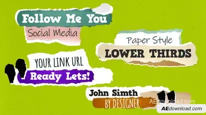 Paper Lower Thirds Titles Titles template preview