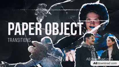 Paper Object Transitions for After Effects Elements template preview