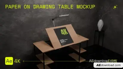 Paper on The Drawing Table Mockup Product Promo template preview