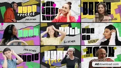 Paper Pop Freeze Frame Elements template preview