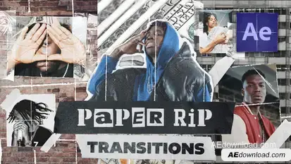 Paper Rip Transitions (Vertical) Elements template preview