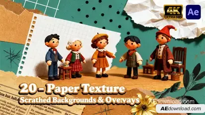 Paper Scratched Texture Overlays – Vintage Grunge Surface Pack Elements template preview