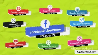 Paper Social Lower Thirds Elements template preview