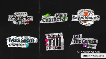Paper Stop Motion Titles Titles template preview