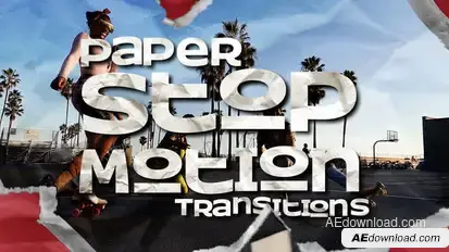 Paper Stop Motion Transitions Elements template preview