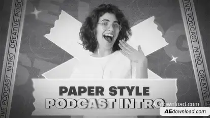 Paper Style Podcast Intro Openers template preview