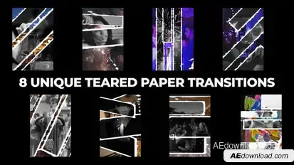 Paper Tear Transitions Elements template preview