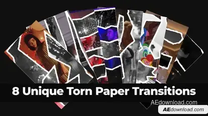 Paper Tear Transitions. Vertical Format. Elements template preview