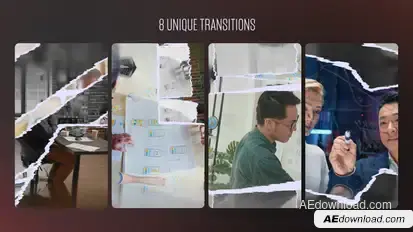 Paper Tear Transitions Vertical Elements template preview