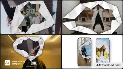Paper Unfold Transition Elements template preview