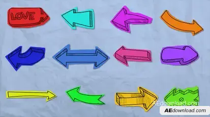 Paper Unfolding Arrows Elements template preview