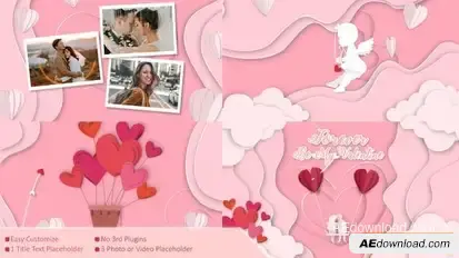 Papercut Valentine Day Greetings Openers template preview