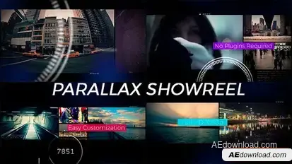 Videohive Parallax Footage Reel Video Displays template preview