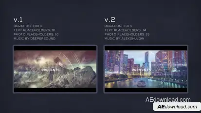Parallax Glitch Slideshow Video Displays template preview