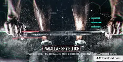 Parallax Spy Glitch Video Displays template preview