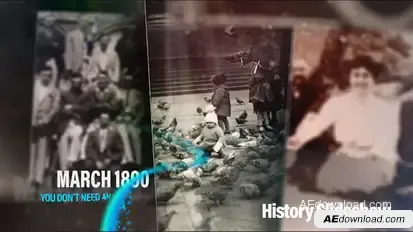Particles and Creative History Slideshow Gallery Video Displays template preview