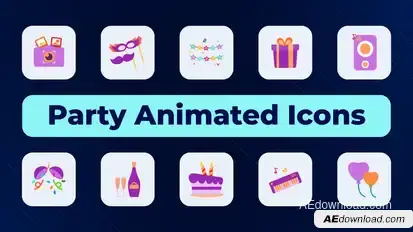 Party Animated Icons Elements template preview