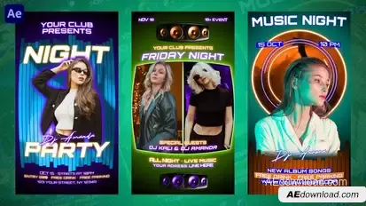 Party Flyer Instagram Reels Openers template preview