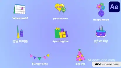 Party Icons And Titles for After Effects Titles template preview