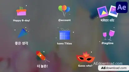 Party Icons And Titles for After Effects Titles template preview