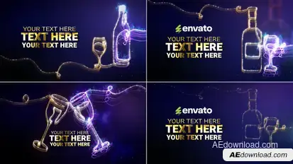 Party or Event Celebration // Wineglass & Bottle // New Year Party Openers template preview