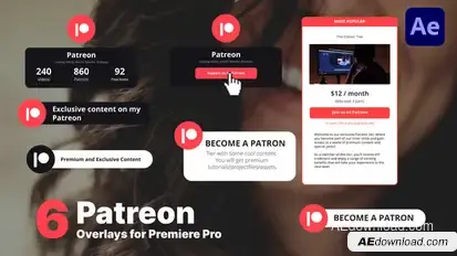 Patreon Subscribe Overlays Elements template preview