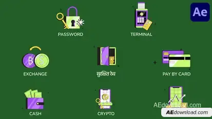 Payment Icons And Titles for After Effects Titles template preview