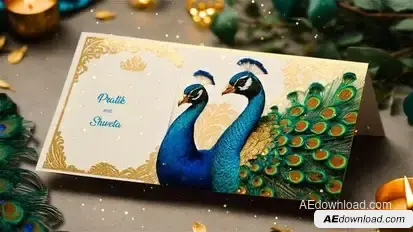 Videohive Peacock Theme Indian Wedding Invitation 3D Design Slideshow Video Displays template preview