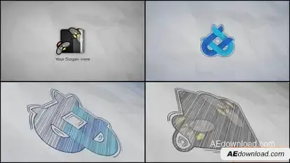 Pencils logo Reveal Logo Stings template preview