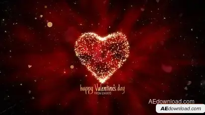 Perfect Happy Valentines Day Heart Greetings With Glitter. Logo Stings template preview