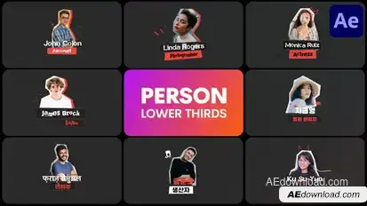 Person Introducing Lower Thirds for After Effects Elements template preview