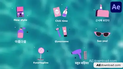 Personal Care Icons And Titles for After Effects Titles template preview