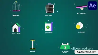 Pets Icons And Titles for After Effects Titles template preview