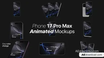Phone 17 Pro Max 3D Mockups Video Displays template preview