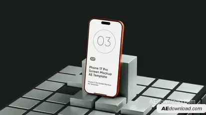 Phone 17 Pro Sliding Cubes Screen Mockup Template Product Promo template preview
